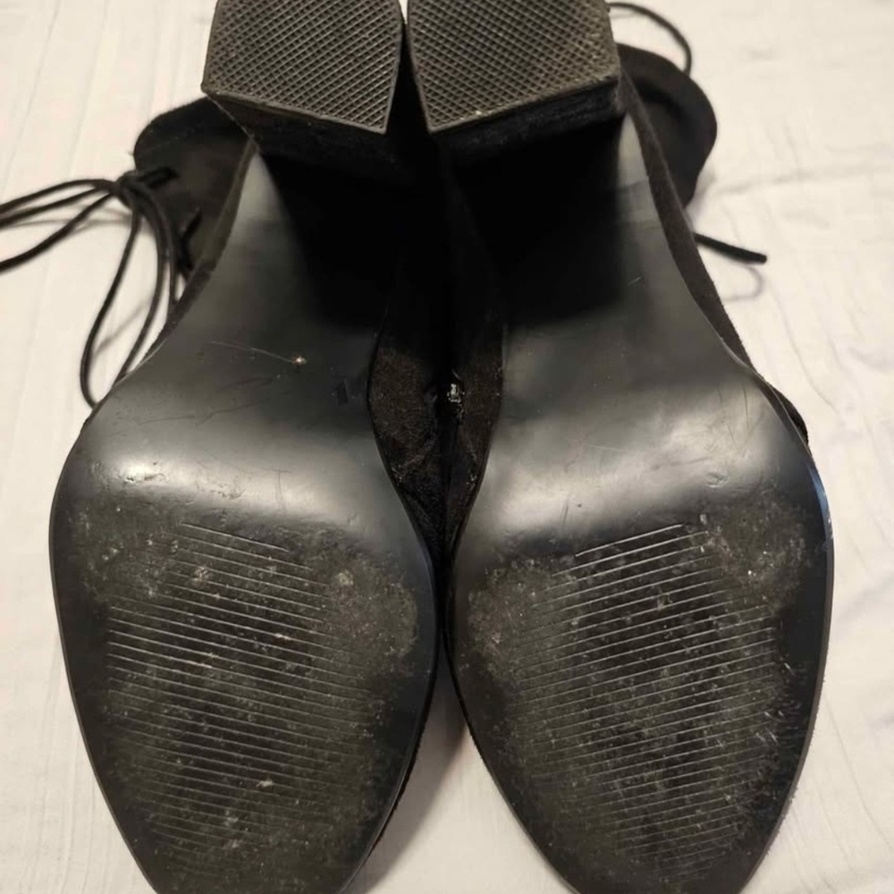 Steve Madden Boots Size 8 Black Lace-Up Ankle - Picture 5 of 5
